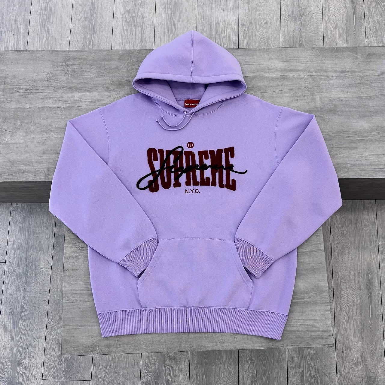 Supreme NYC Letters Cotton Long Sleeve Hoodie