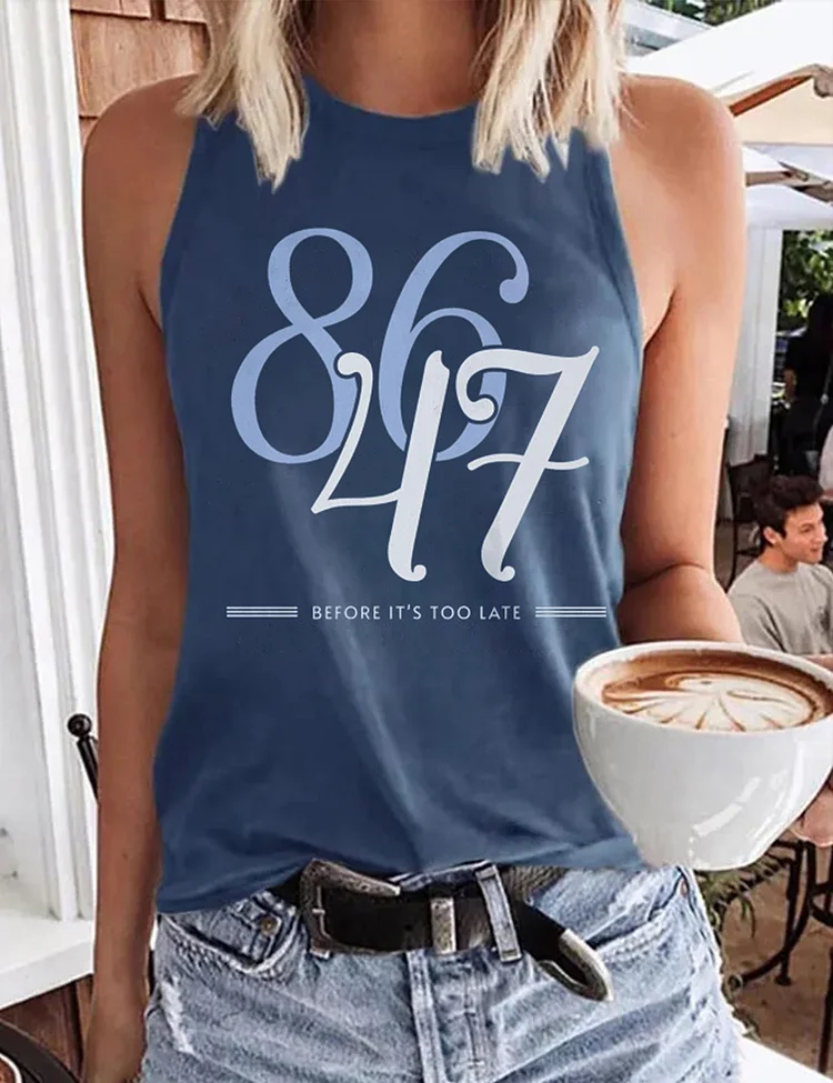 8647 Subtle Anti MAGA Round Neck Tank Top