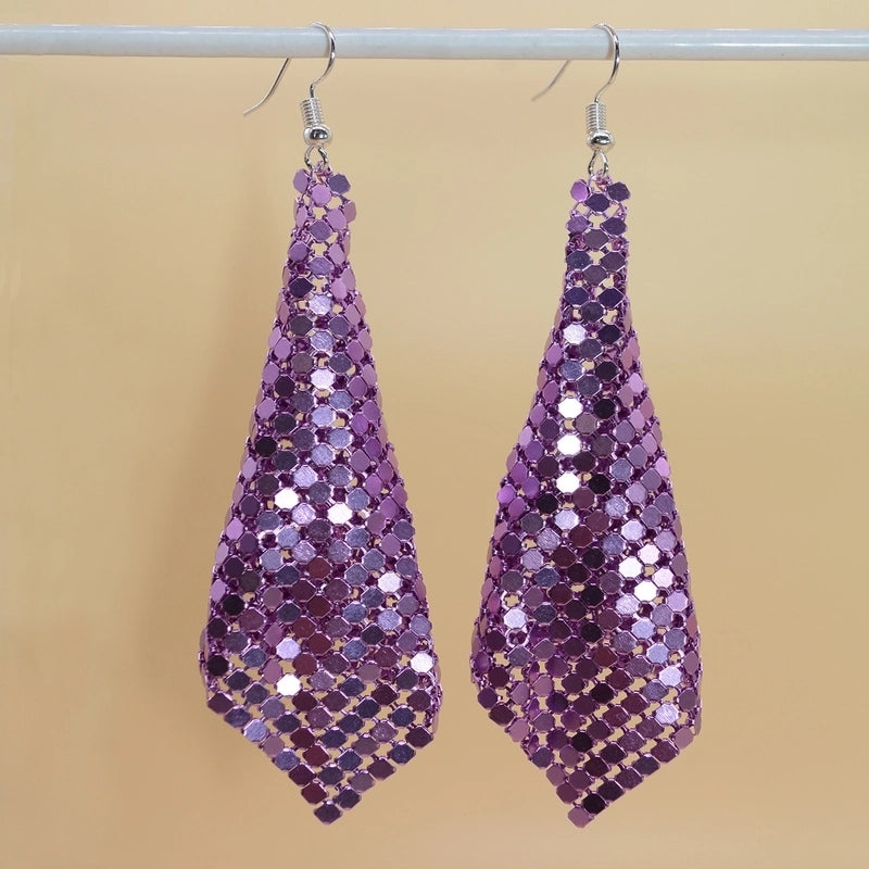 Supply Fashion Earrings Metal Sequins Tassel Earrings Creative New Square Geometric Long Earrings