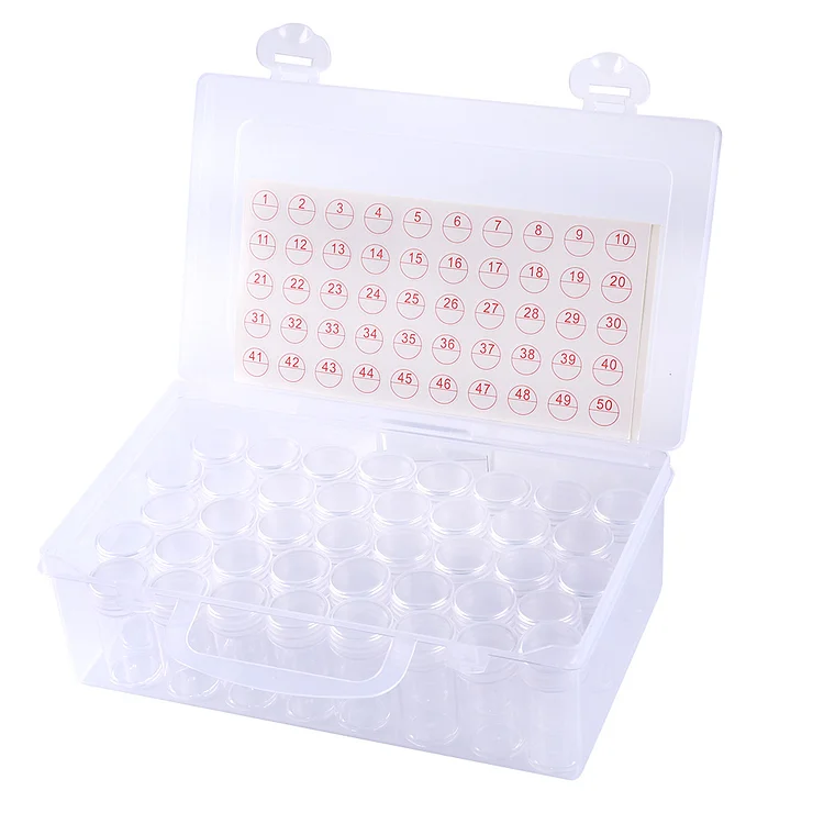 Diamond Painting Box Transparent Plastic Rhinestone Storage Case (40 Grids)