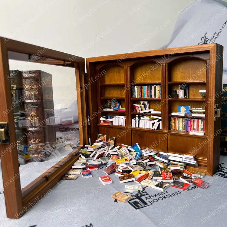 Unique Anxiety Bookshelf Wooden Library Shake Away Your Anxiety