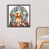 Diamond Painting -DIY Round Drill Dog On Flowers