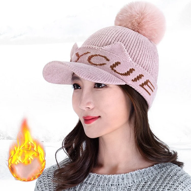 Autumn Women Woolen Baseball Cap Warm Winter Outdoor Keep Thermal Sun Hat Wool Thick Ear Protection