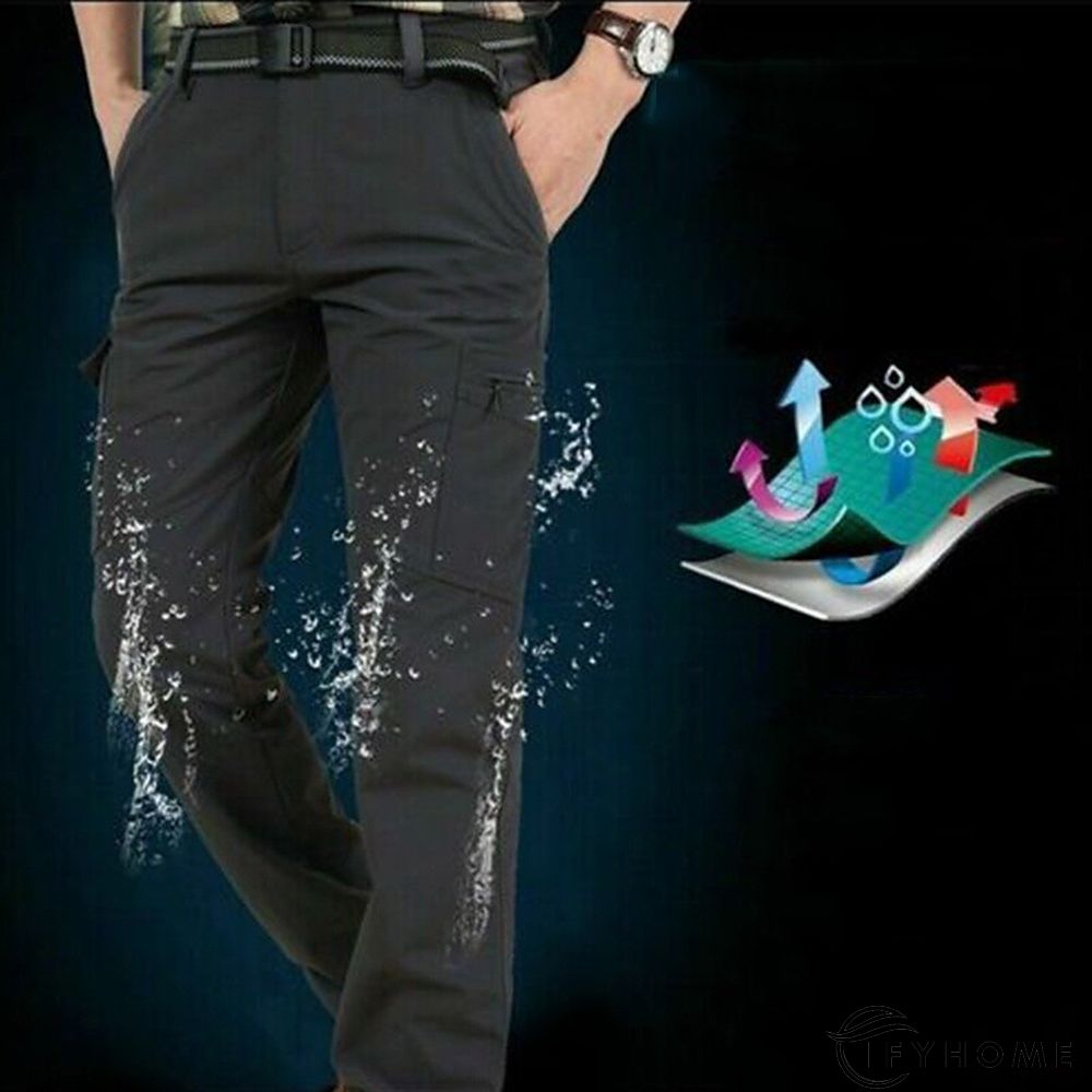 Men's Cargo Pants Hiking Pants Trousers Tactical Pants Military Summer Outdoor Ripstop Breathable Water Resistant Quick Dry Pants / Trousers Bottoms 6 Pockets Elastic Waist Black Army Green Hunting | IFYHOME