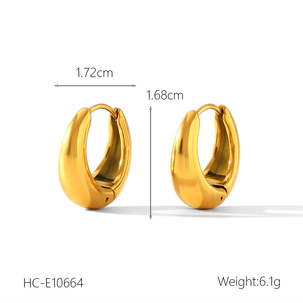 U-Shaped 18K Gold Stainless Steel Earrings Cold Style Titanium Steel Earrings For Women Simple Ear Buckles