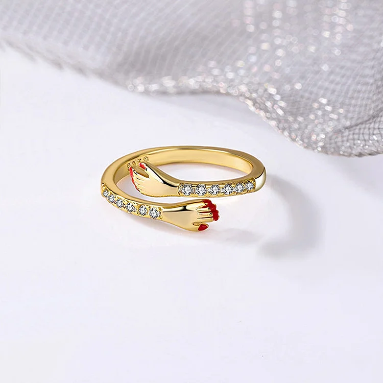 For Granddaughter/Daughter - S925 I'm Always Ready to Take You in My Arms and Hold You Close Hug Ring