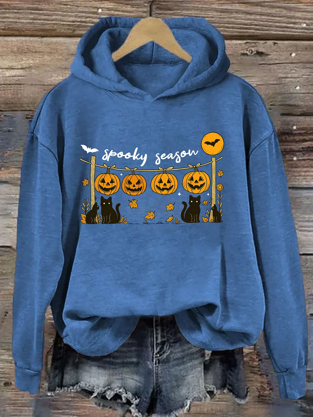 Spooky Season Pumpkin & Cat Hoodie