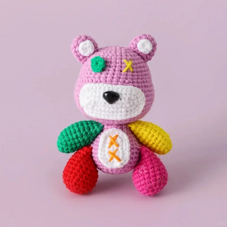 Lulusnow Handmade Colorful Violent Bear Doll Cartoon Home Decoration Desk Decoration 