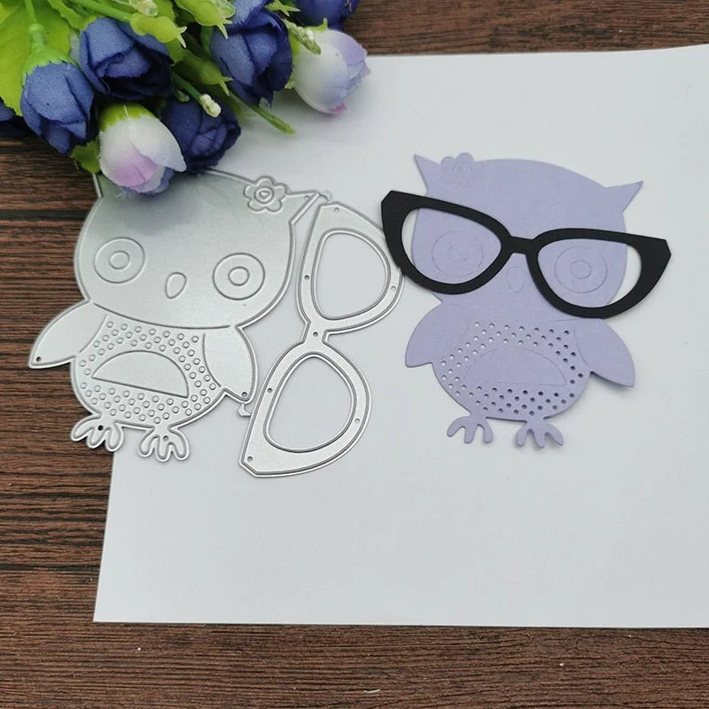 Owl glasses Metal Cutting Dies Stencils For DIY Scrapbooking Decorative Embossing Handcraft Die Cutting Template