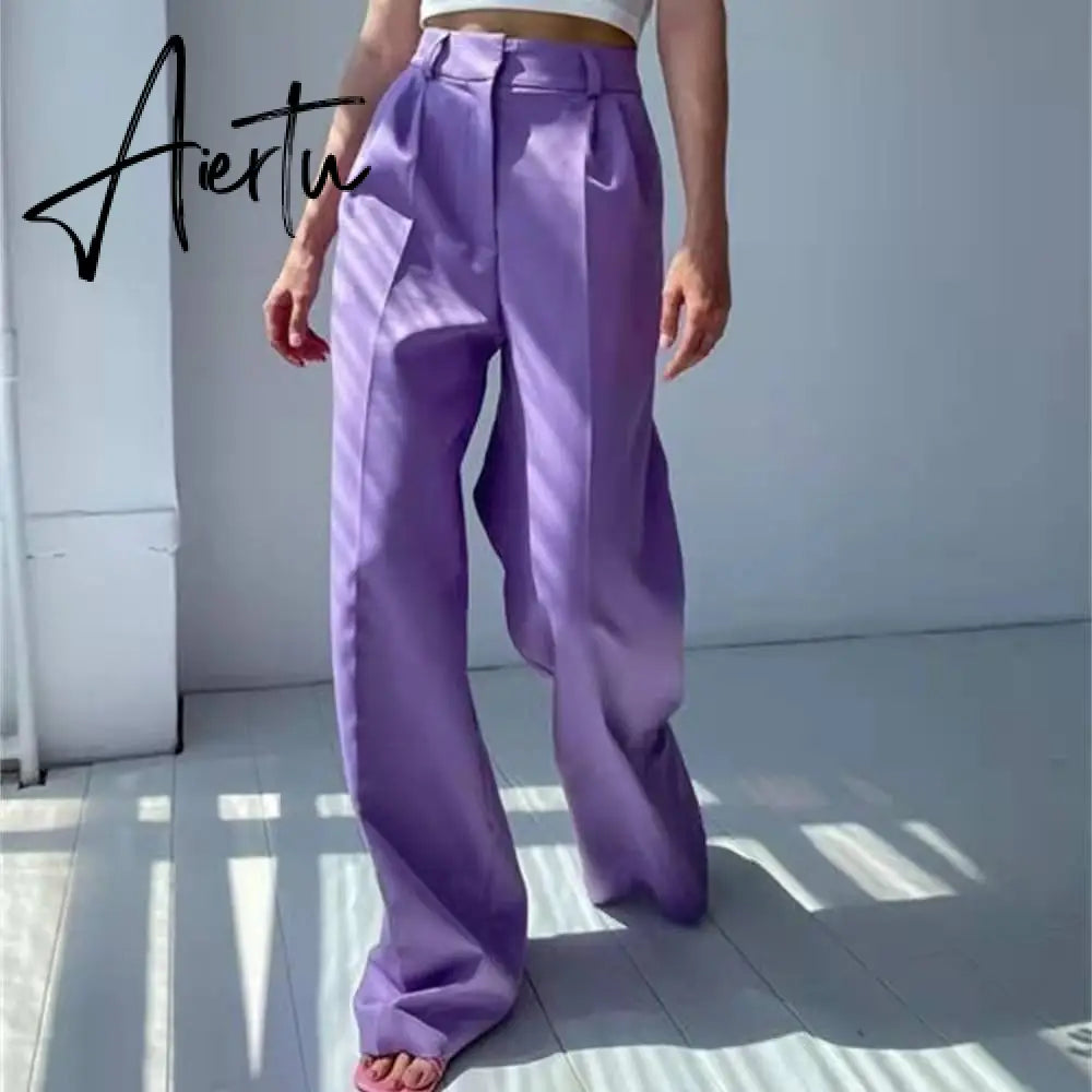 High waist shows thin loose wide leg pants sex  y2k  Casual  streetwear  Straight  Summer   women Aiertu