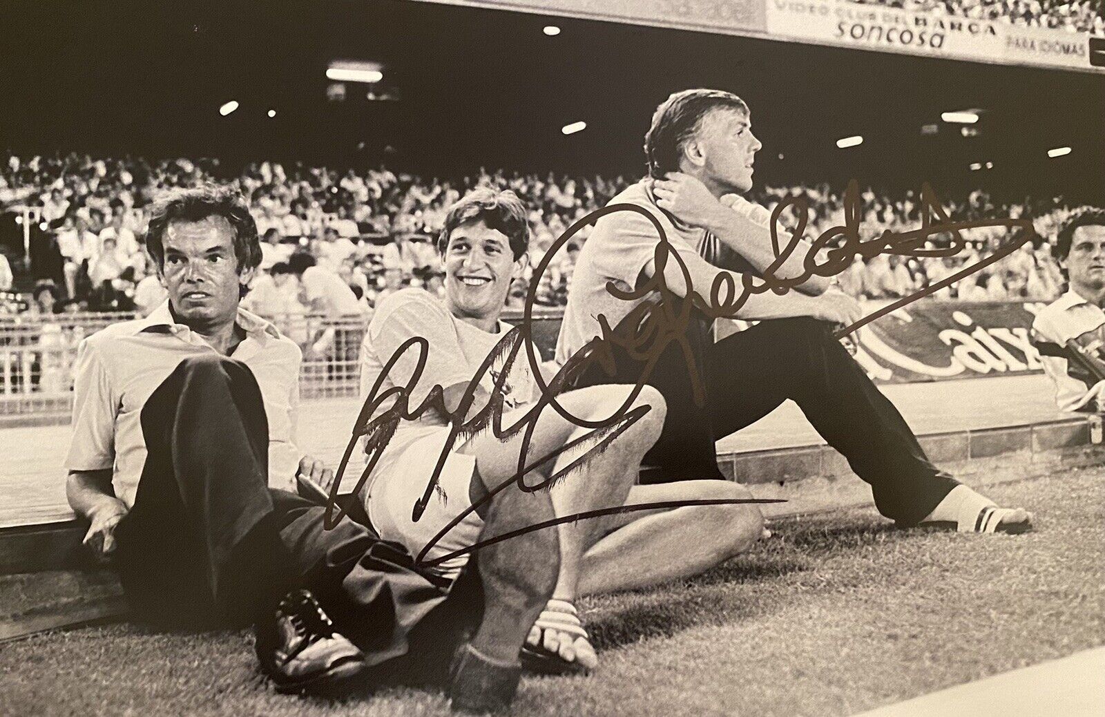 Gary Lineker & Graham Roberts Genuine Hand Signed Tottenham Hotspur 12x8 Photo Poster painting