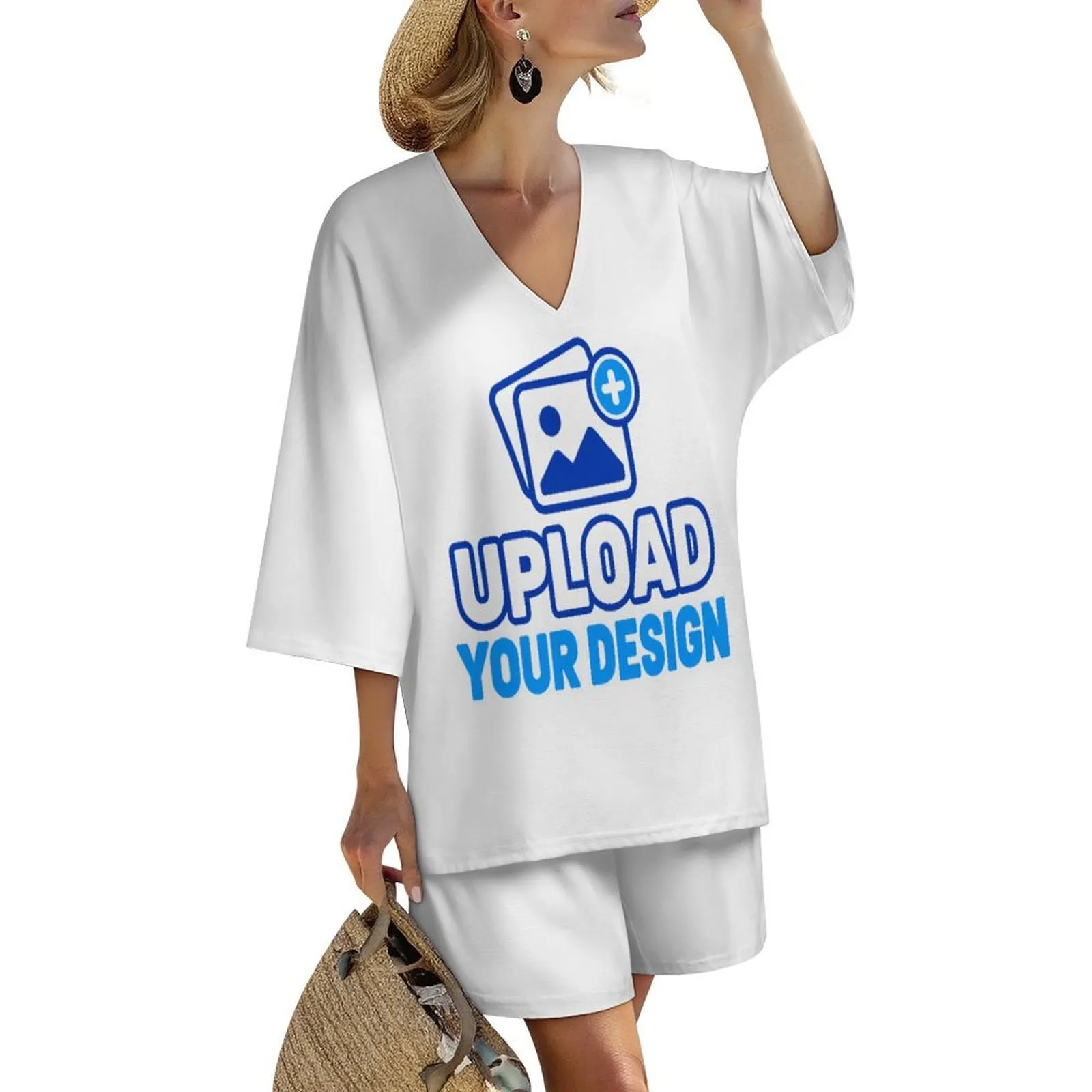 Custom V-Neck Batwing-Sleeve Shorts Set product image 9