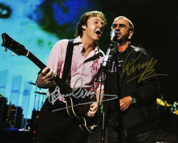 REPRINT - PAUL MCCARTNEY - RINGO STARR Beatles Signed 8 x 10 Glossy Photo Poster painting RP