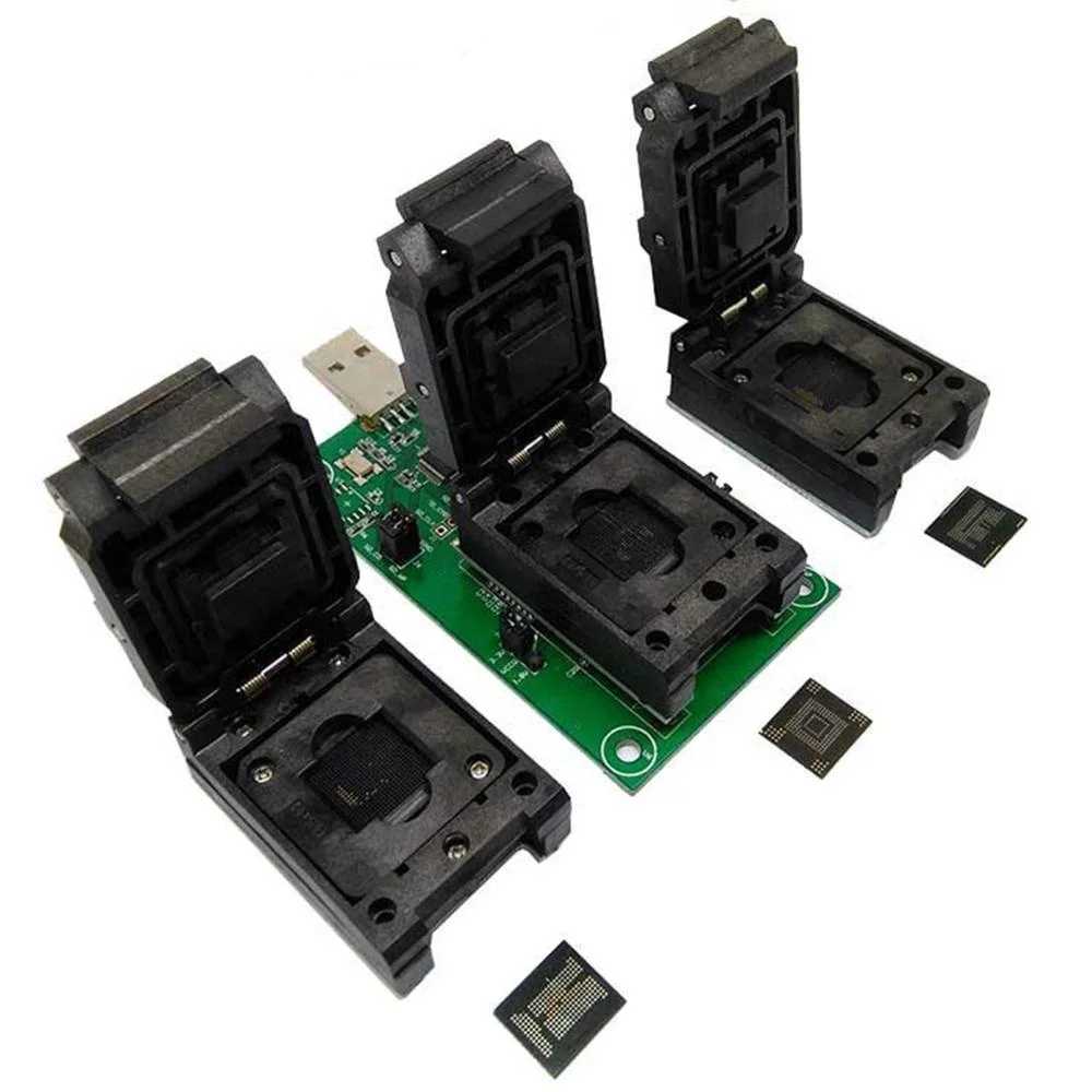 eMMC153 / 169 eMCP162 / 186 eMCP221 USB Interface EMMC Test Socket Burn in Test Socket USB Test Socket