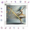 Blue Butterfly Ballerina Special Shaped 5D DIY Partial Drill Diamond Painting Kits 30x30cm Diamond Art Kit for Adults Home Decor