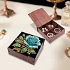 Diamond Painting Wooden Blue Rose 4 Slots Diamond Painting Storage Box for Adult Beginner
