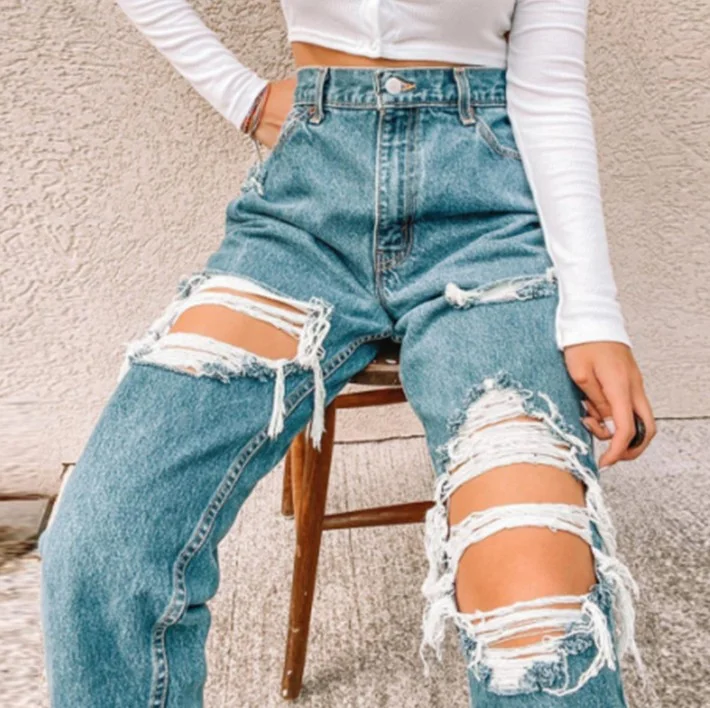 Shredded Slim-Fit Vintage Jeans