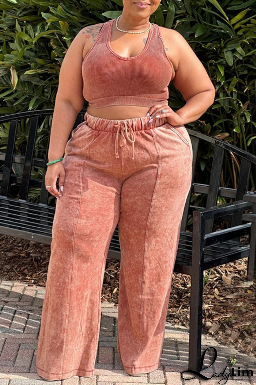 Black Gray Casual Solid Vests Pants O Neck Plus Size Two Pieces