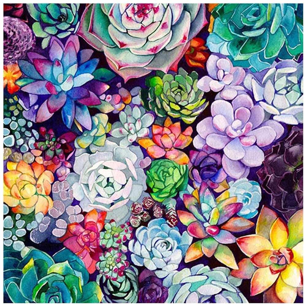 Succulent Plant - Full Round - Diamond Painting