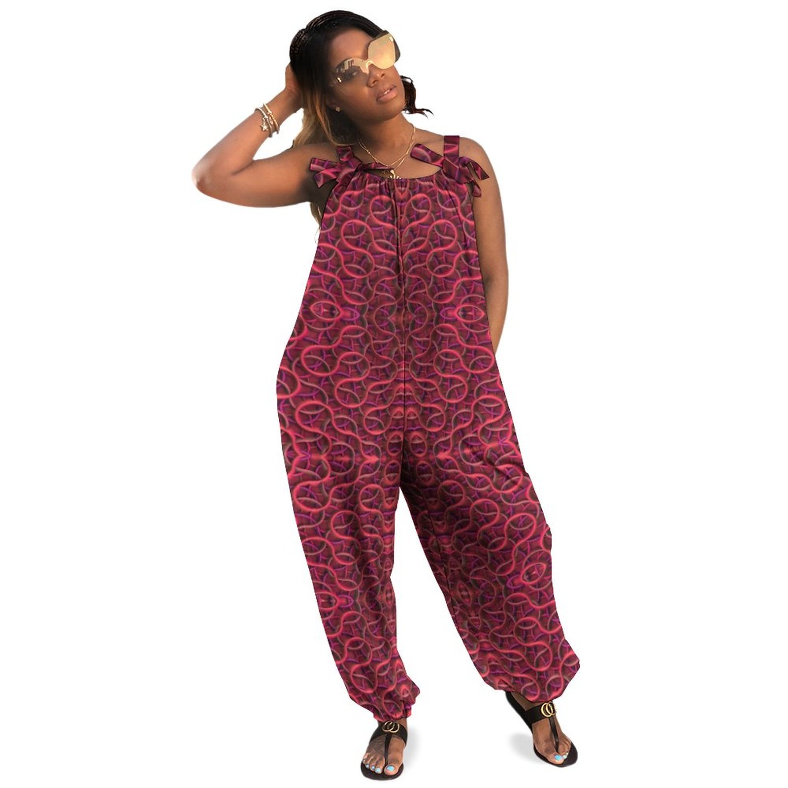 Wervy Women Plus Size Jumpsuit Summer Loose Harem Pants Urbanic Formal Jumpsuit Comfy Romper Casual Pockets Polyester Spandex
