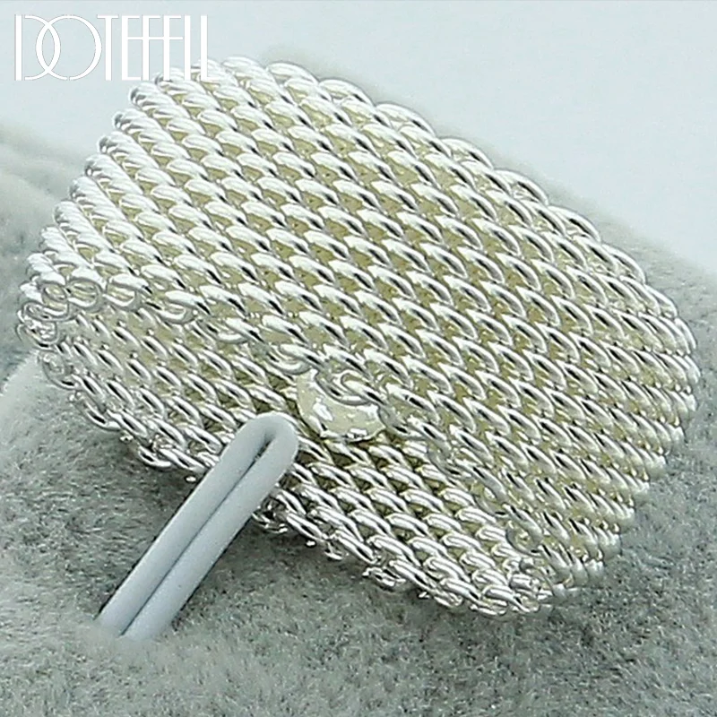 DOTEFFIL 925 Sterling Silver Interwoven Web Ring For Woman Jewelry