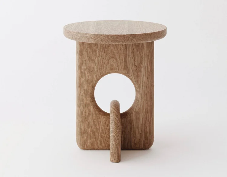 Contemporary Scandinavian Round Tabletop Side Table