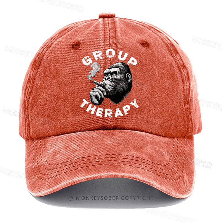 Personalized "Group Therapy " Custom Washed Baseball Caps