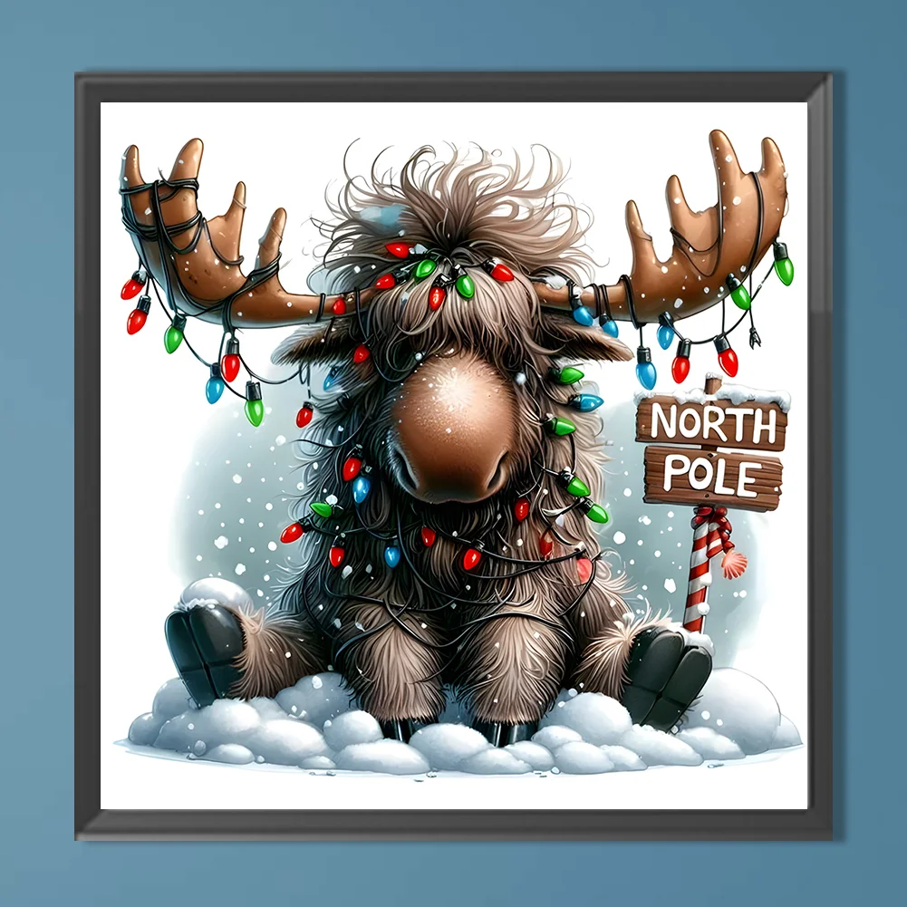 Diamond Painting - Full Round Drill - Xmas Elk(Canvas|30*30cm)