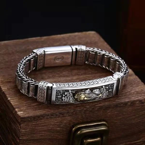 Sterling Silver Fortune Pixiu Wheels Bracelet