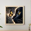Black Cat Butterfly-Full Round Diamond Painting 30*30CM