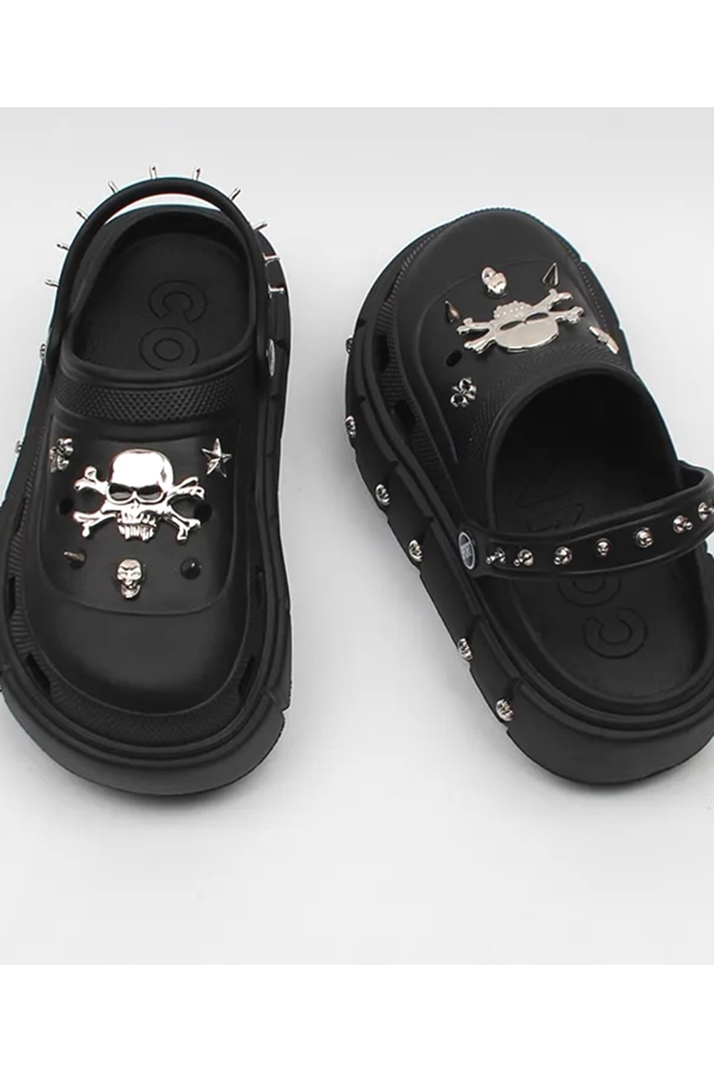 VCSHOES punk metal rivets Sandals Slippers Platform Sandals Outdoor Clogs Thick Street Beach Slippers Flip Flops Garden Shoes 921-0