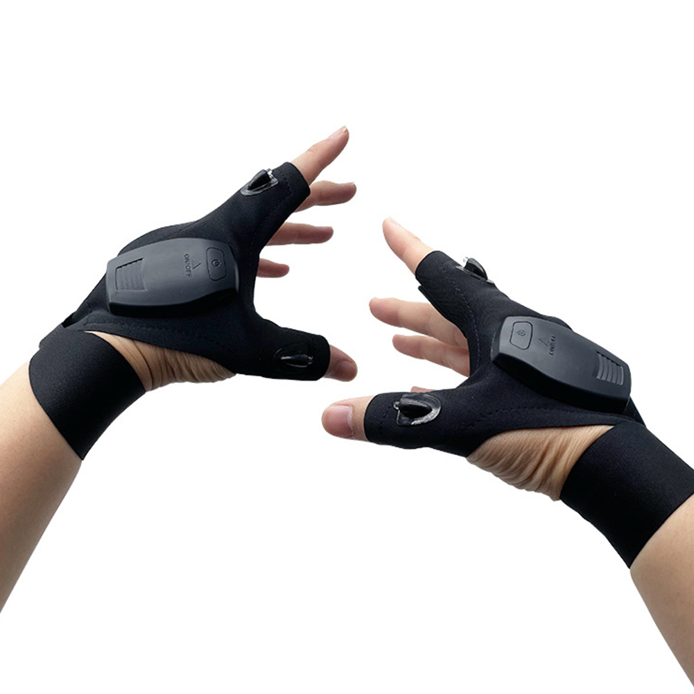 

Half Finger LED Fishing Gloves Sport Lighting Outdoor Camping Hiking Gloves, A pair of gloves, 501 Original