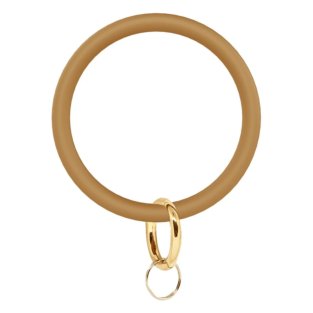 Dvacaman Hot Sale Big O Shaped Silicone Loop Wrist Key Ring Keychain with Gold O Clasp Round Key Wrist Strap Accessory Wholesale