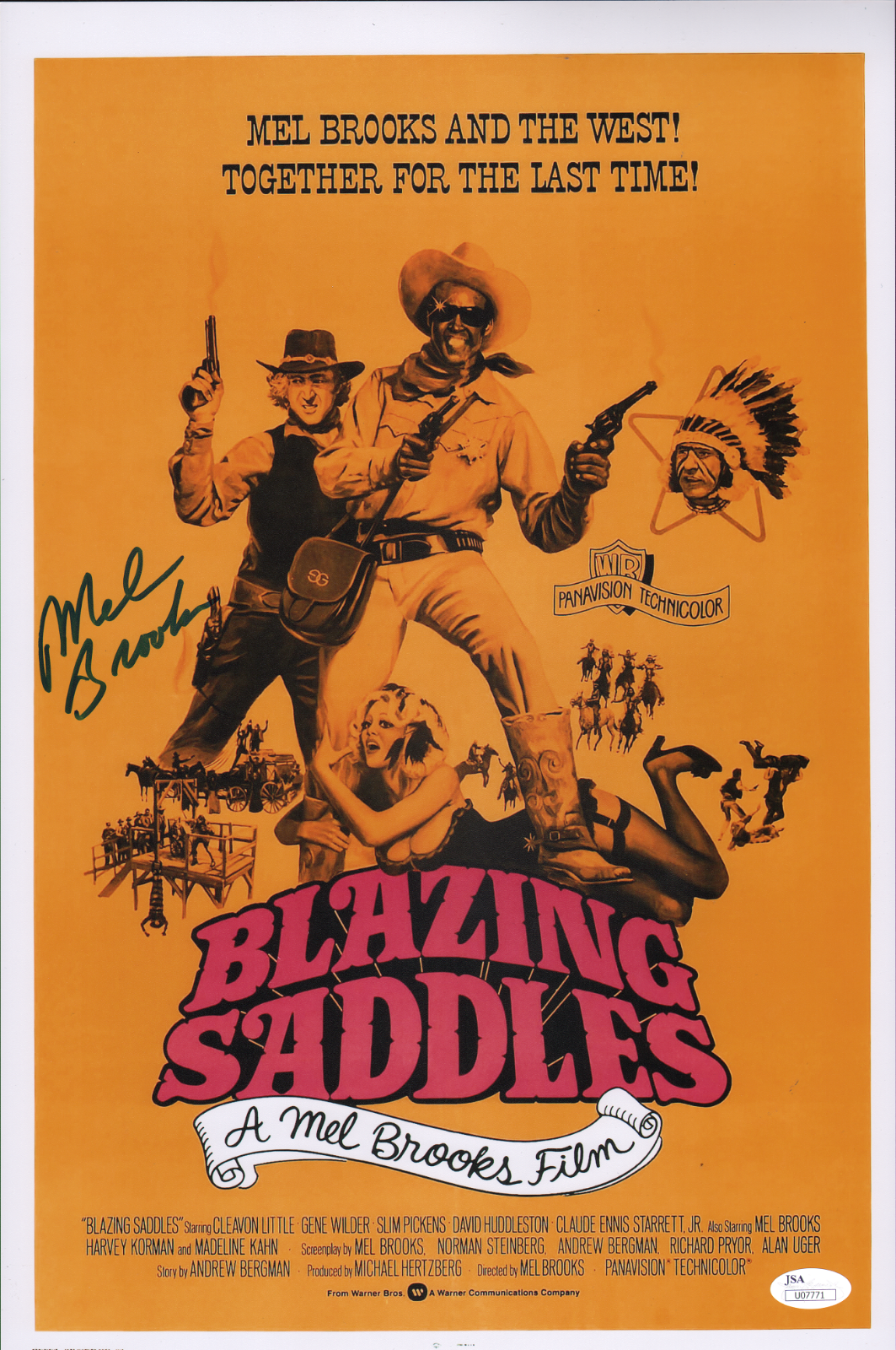 MEL BROOKS Authentic Hand-Signed BLAZING SADDLES