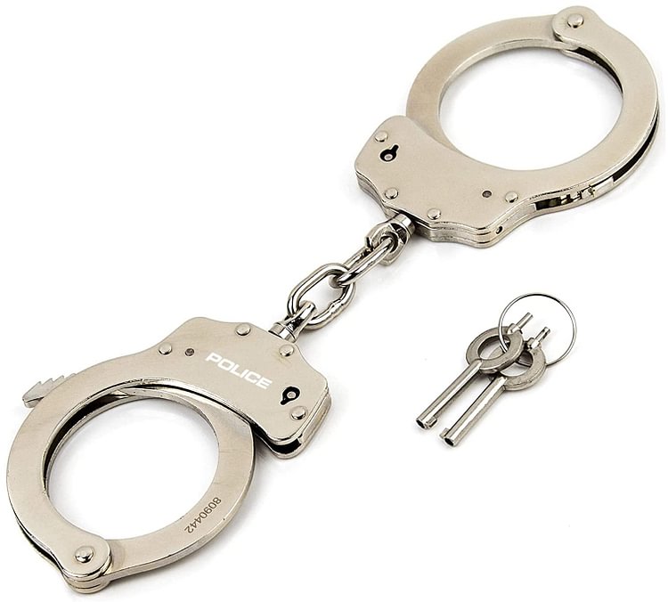 POLICE Handcuffs Double Lock Steel-Silver