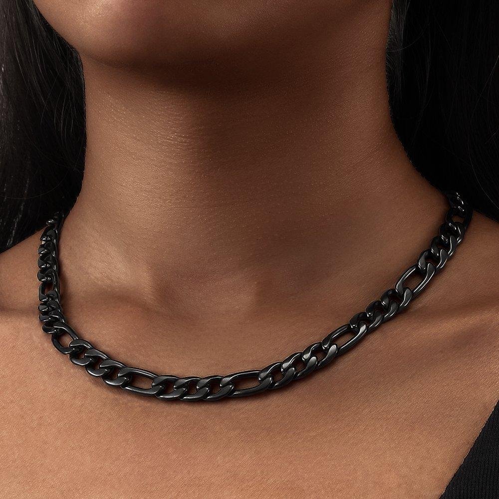 6/8/10/12MM Black Gold Figaro Chain-VESSFUL