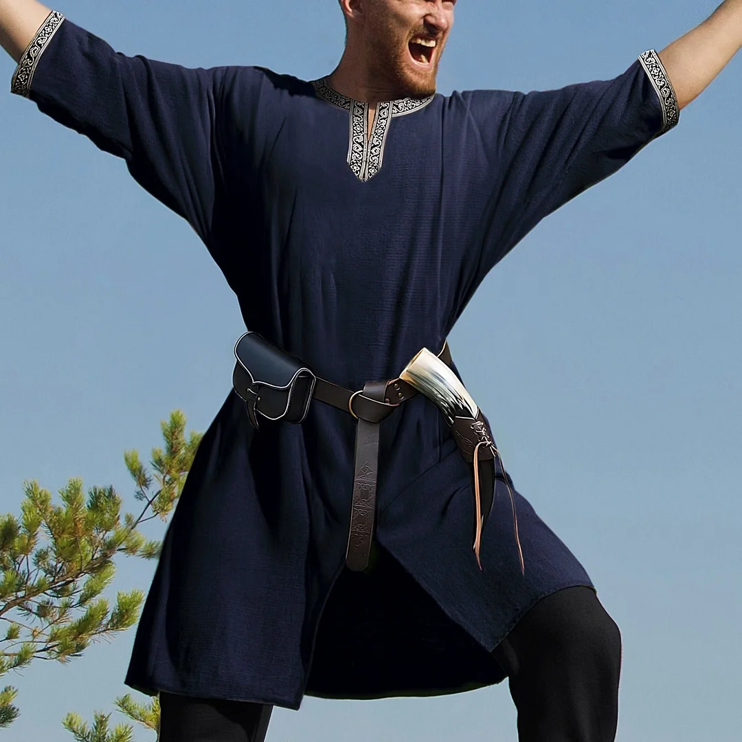 Men's Viking Embroidered Robe Top-inspireuse