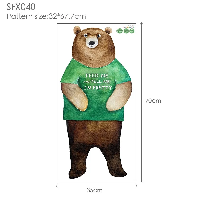 Bear 3D Wall Stickers Home Decor Living Room Decoration Wall Stickers For Kids Rooms Bathroom Children For Stickers Wall Bedroom