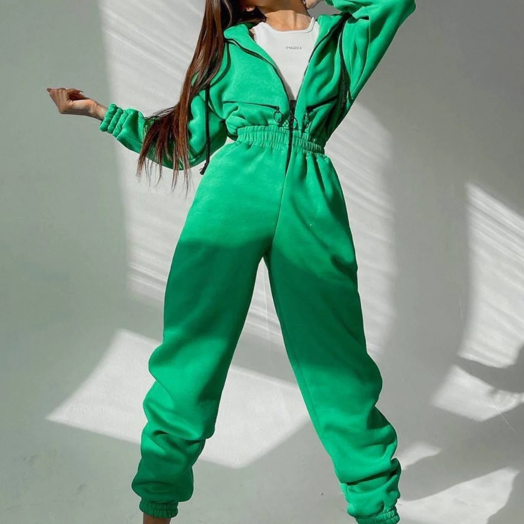 Women's Athletic Hooded Jumpsuit