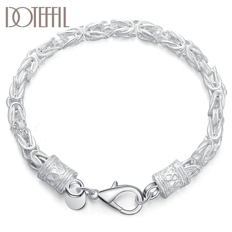 DOTEFFIL 925 Sterling Silver Dragon Head Bracelet For Women Jewelry