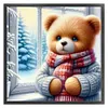 Winter Window Bear-11CT Stamped Cross Stitch 40*40cm/15.75*15.75in tapestrymarket