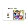 (US Only)6PCS DIY Easter Pattern Rhinestone Diamond Art Mosaic Postcards for Friends