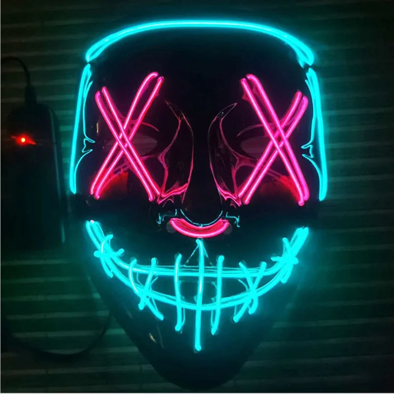 Halloween Mask Mixed Color Led Mask Party Masque - vzzhome