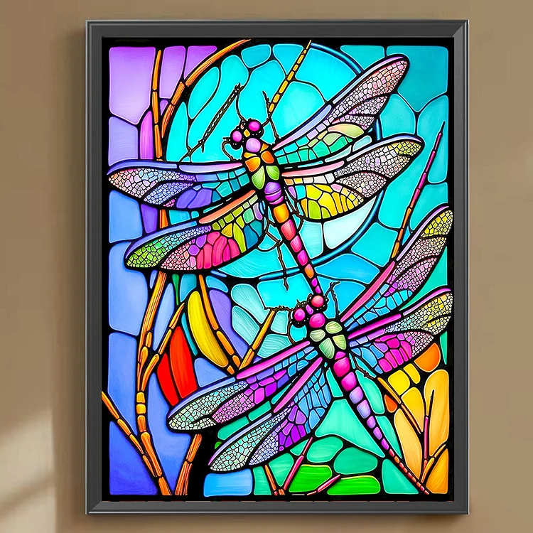 Stained Glass Dragonfly - Paint by Numbers