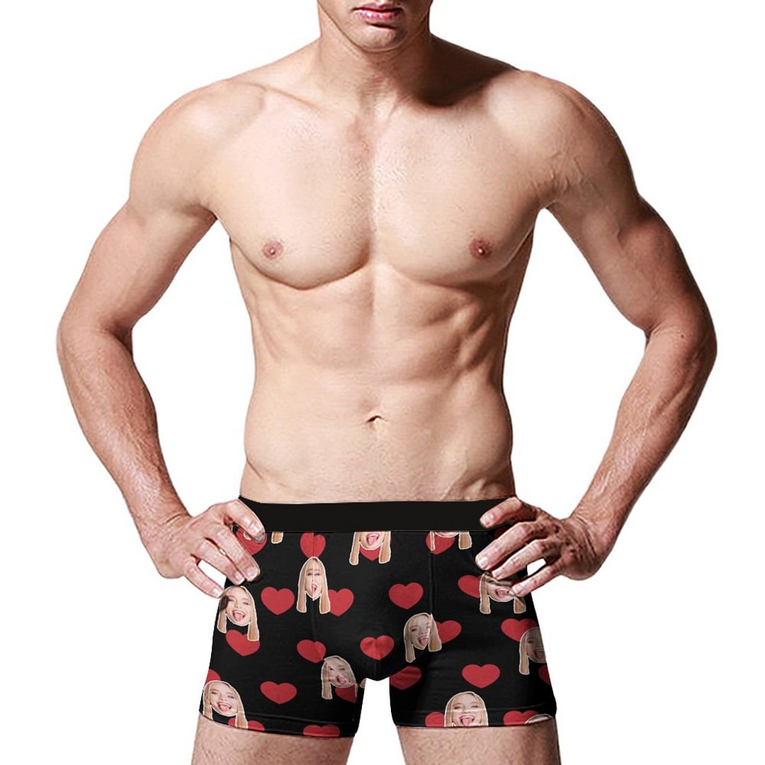 Personalized Funny Face Photo Men's Boxer Underwear