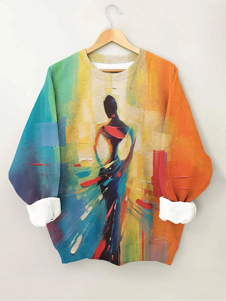Women's Dance Oil Painting Art Print Casual Sweatshirt