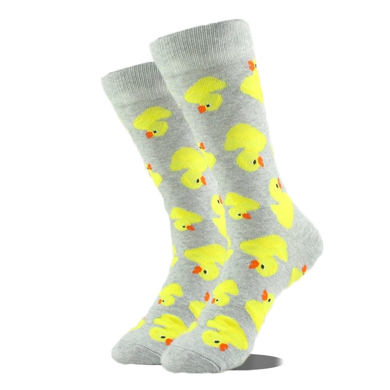 Unisex Cute Printing Animal Color Block Cotton Ankle Socks A Pair