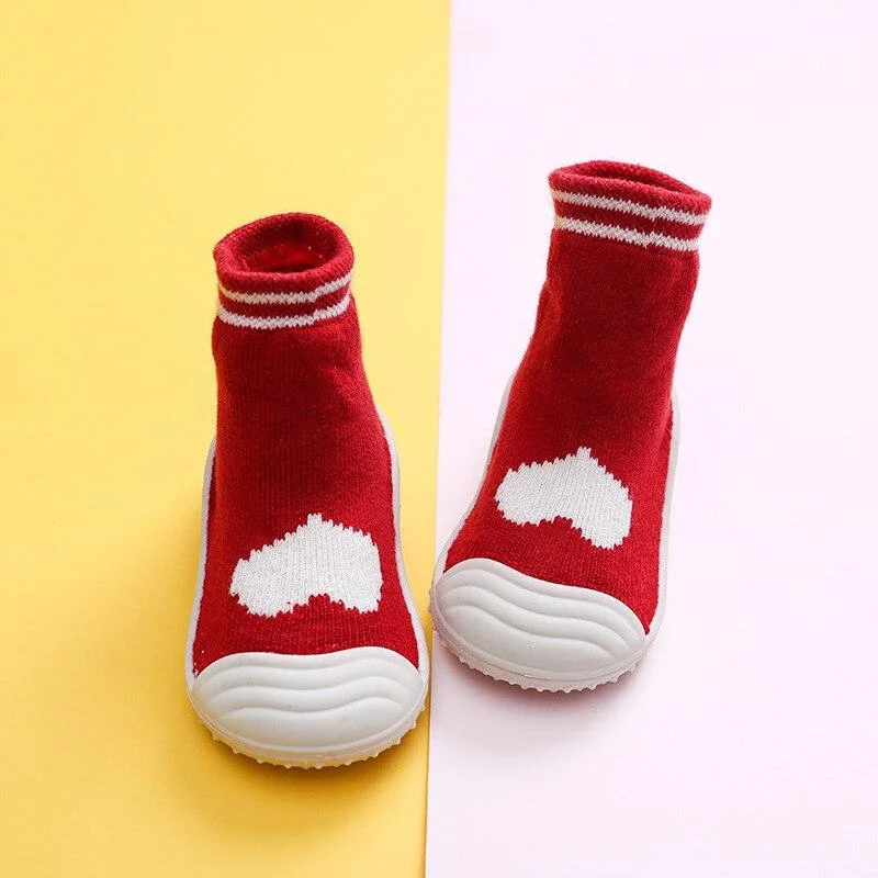 Autumn and Winter New Towel Thickening Children's Floor Socks Baby Baby Toddler Shoes Rubber Sole Cartoon Tube Socks