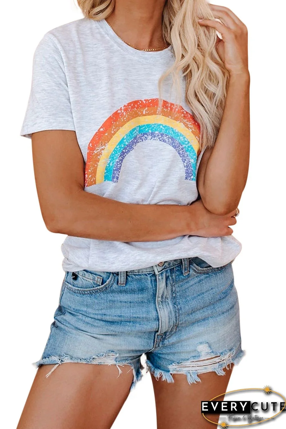 Pot Of Gold Heathered Rainbow Tee