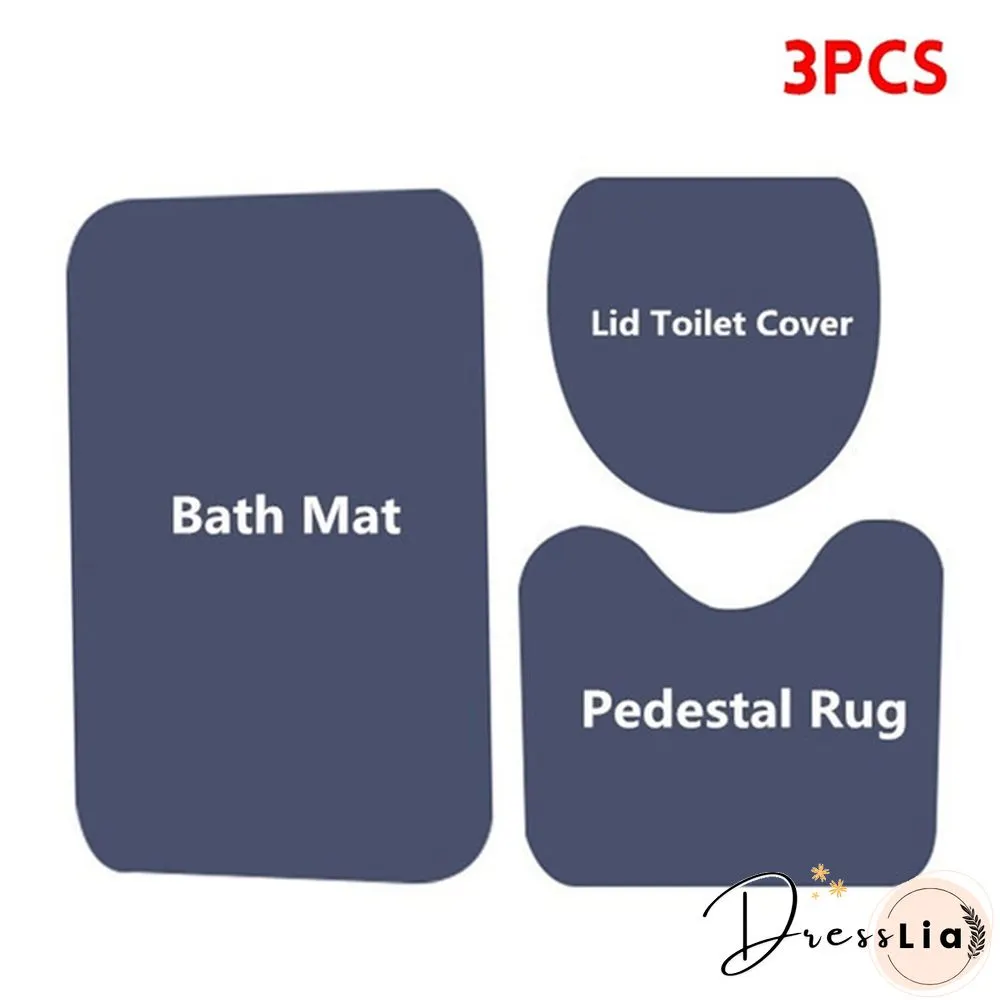 Fairy Tale Christmas Theme Shower Curtain Set Bathroom Decoration Waterproof Toilet Cover